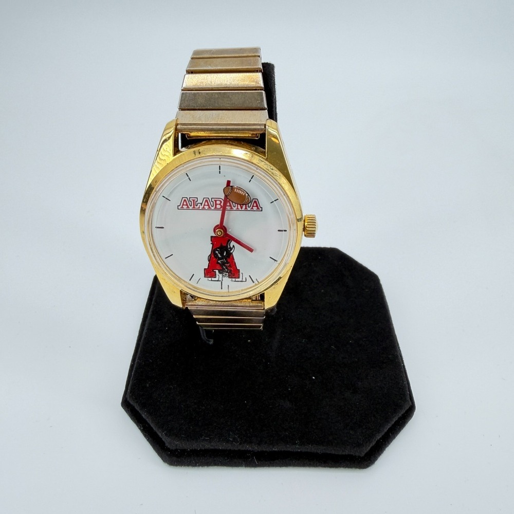 Vintage University of Alabama Crimson Tide Watch Football Gold Tone 1970's era
